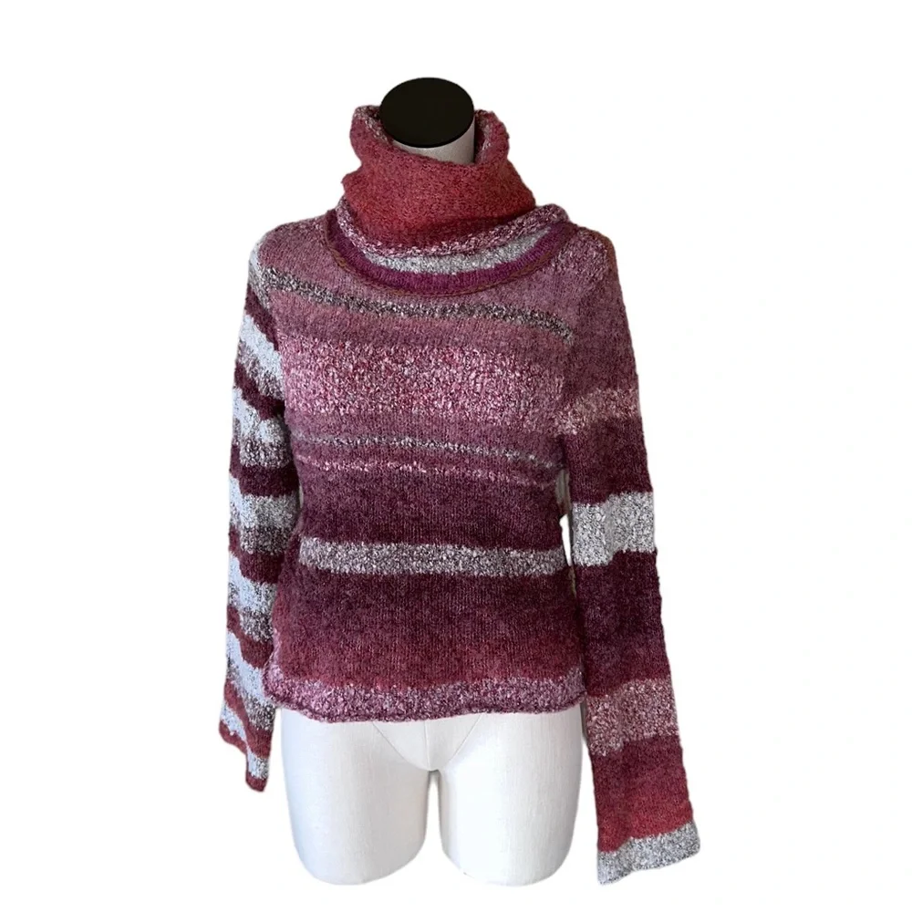 NWT Free People My Girl Turtleneck Sweater In Sunburst Combo Wool Blend